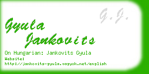 gyula jankovits business card